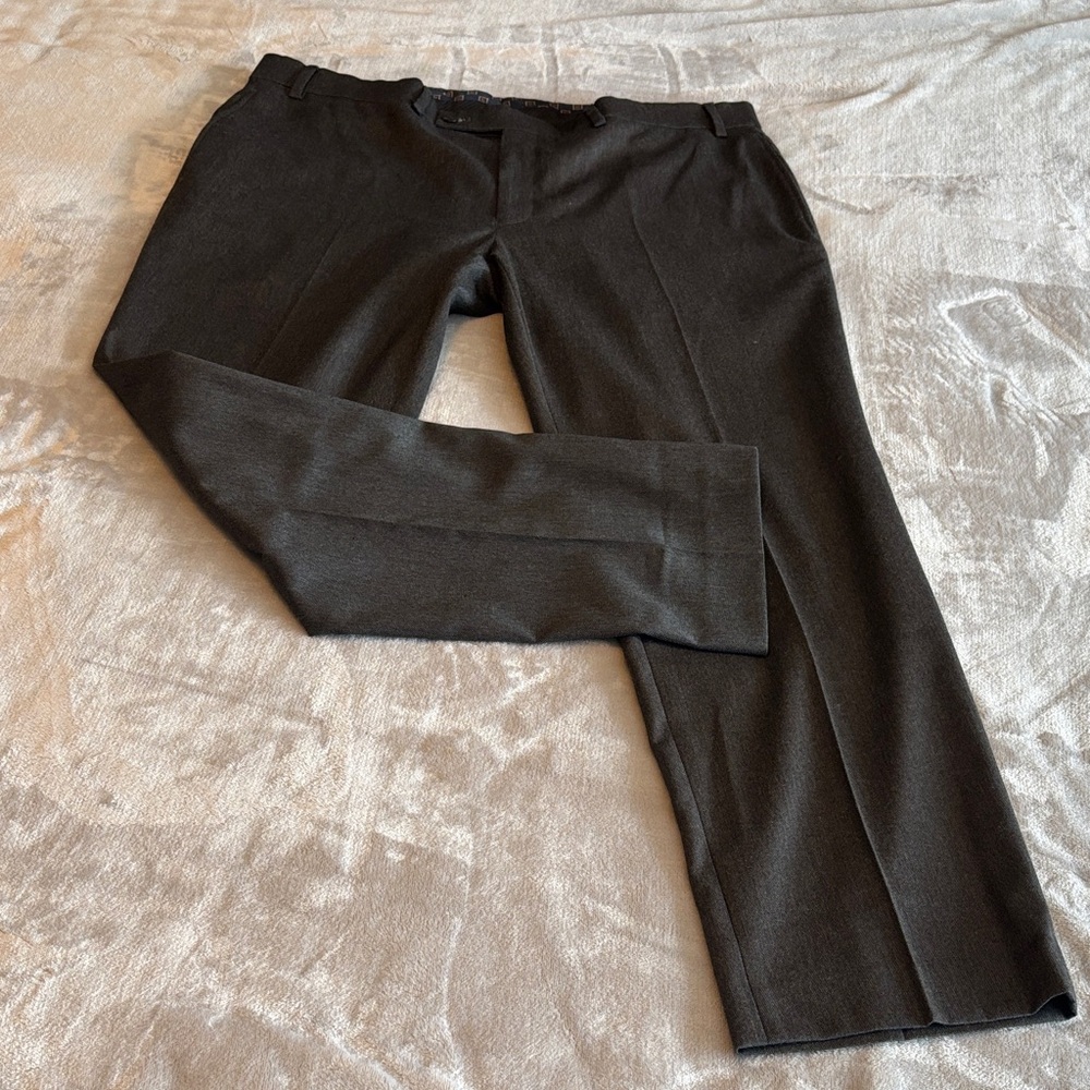 Lauren Ralph Lauren Men's Gray Straight Leg Flat Front Dress Pant 38 x 30 EUC